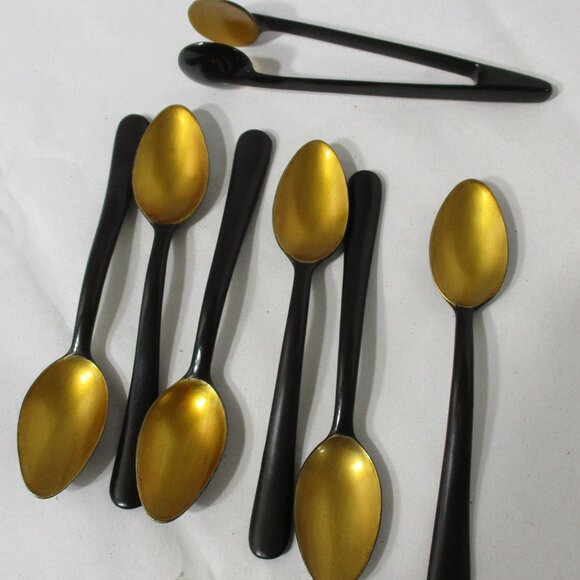 23 Piece Vintage Asian Chinese Black Lacquerware Tea Set Tray Cups Pot Oriental - Picture 14 of 16